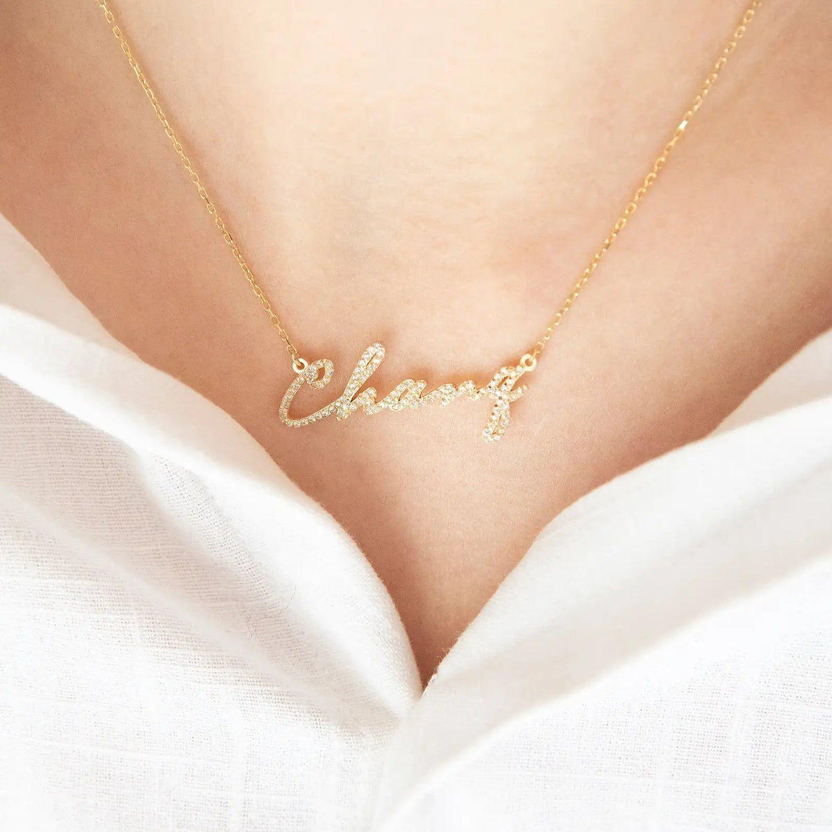 Customized Diamond Name Necklace